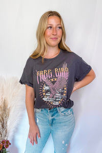 Free Bird Graphic Tee - Charcoal