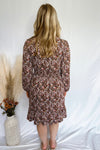 Carried Away Floral Mini Dress - Brown