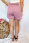 Lizzy Textured Knit Drawstring Shorts - Rose