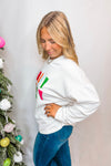 Holly Jolly Crew Neck Pullover- White