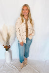 Pumpkin Patch Bow Corduroy Shacket - Ecru