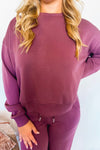 Casual Luxe Crew Neck Top - Plum