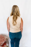 Eyes On You Button Front Knit Sweater Vest - Cream