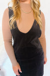 Fall Boardwalk Corduroy Pinafore Dress - Black