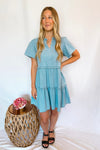 Day Dreamer Denim Tiered Dress - Light Wash