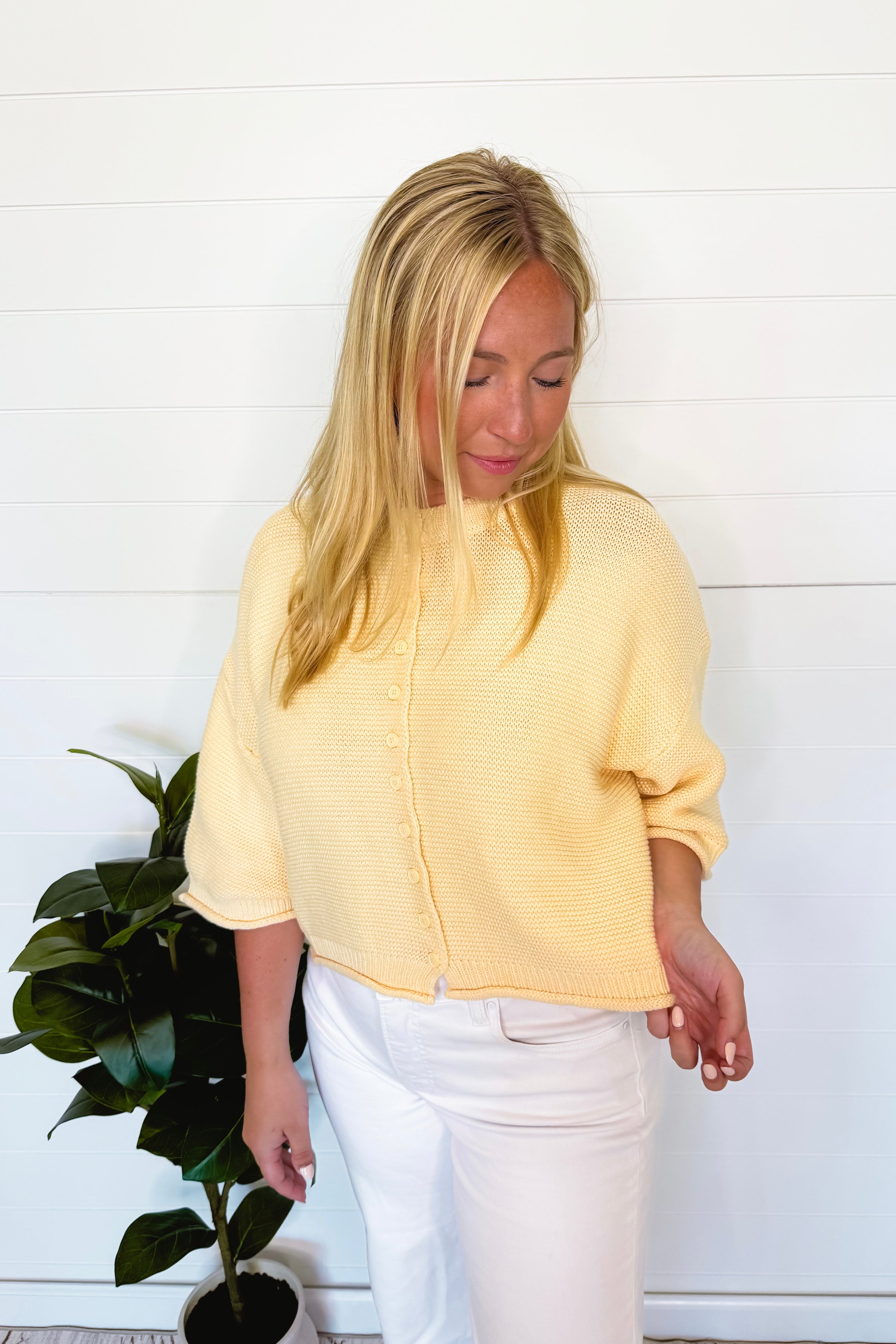 Landon Oversized Sweater Cardigan - Butter Yellow