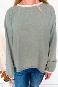 Kendall Striped Long Sleeve Top - Green