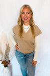 Latte Likes Knit Sweater Vest - Tan