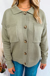 Classic Charm Button Down Knit Cardigan - Olive