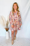Rosewood Fields Paisley Mini Dress - Apricot Multi
