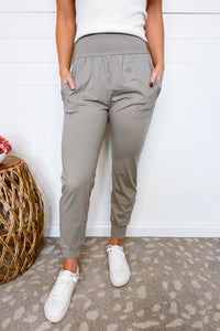 Taylor High Waist Butter Soft Joggers - Stone Taupe