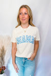 Blue Flower Mama Graphic Tee - Cream