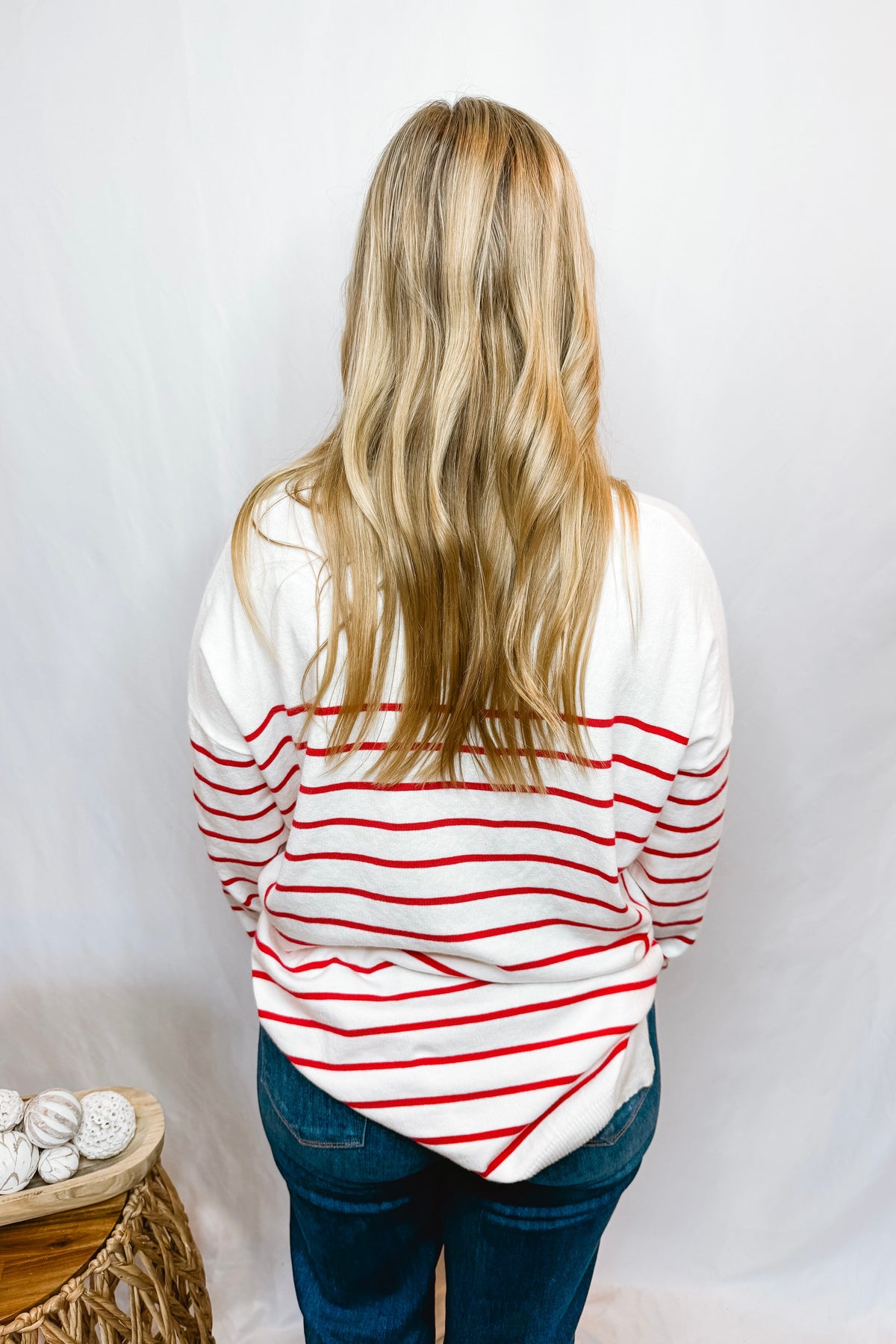 Classic Love Striped Sweater - White/Red