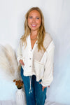 Cozy Mindset Button Up Sweater Hoodie - Cream/Beige (POL)