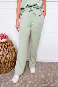 Sporty Spice Scuba Luxe Straight Pants - Pistachio