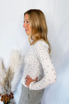 Dainty Delight Floral Lettuce Edge Top - Ivory/Blue