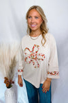 Charming Tropics Flower Patch Crew Neck Top - Khaki