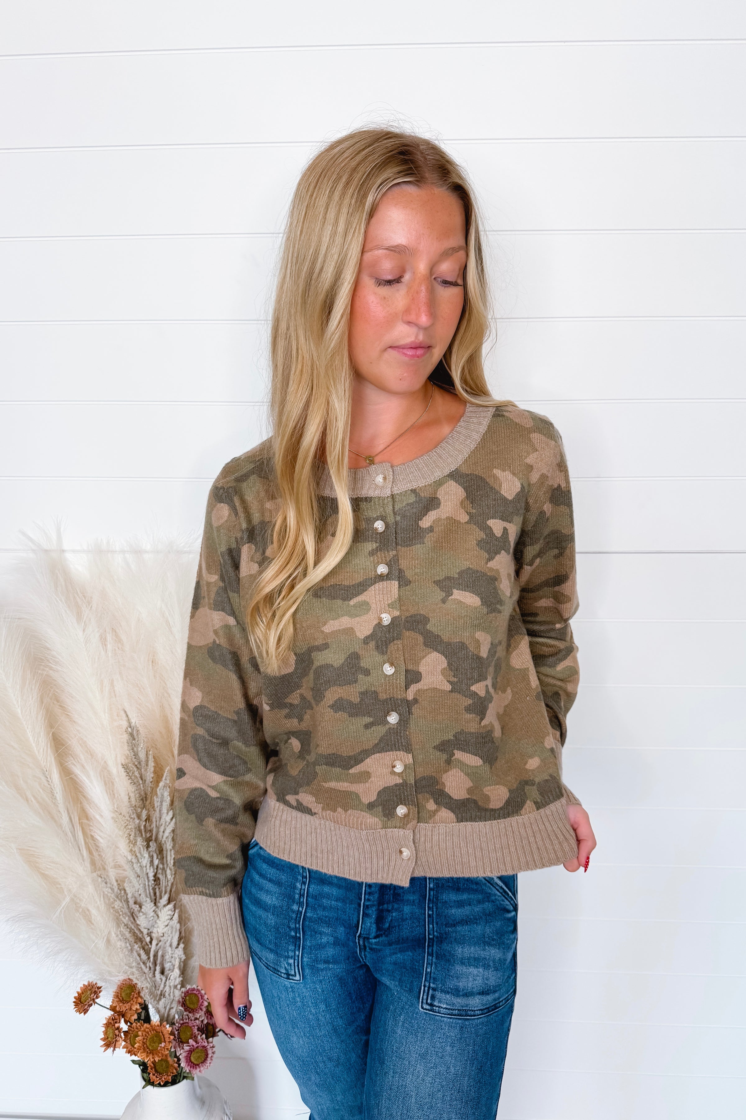 Adventure Seeker Button Cardigan - Camo