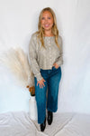 Wild Side Leopard Knit Button Sweater - Oatmeal
