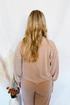 Crisp Leaves Mineral Washed Crew Neck Top - Taupe