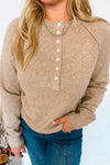 Love A Latte Button Sweater - Tan