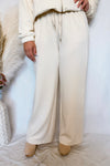 Level Up Wide Leg Scuba Pants - Cream