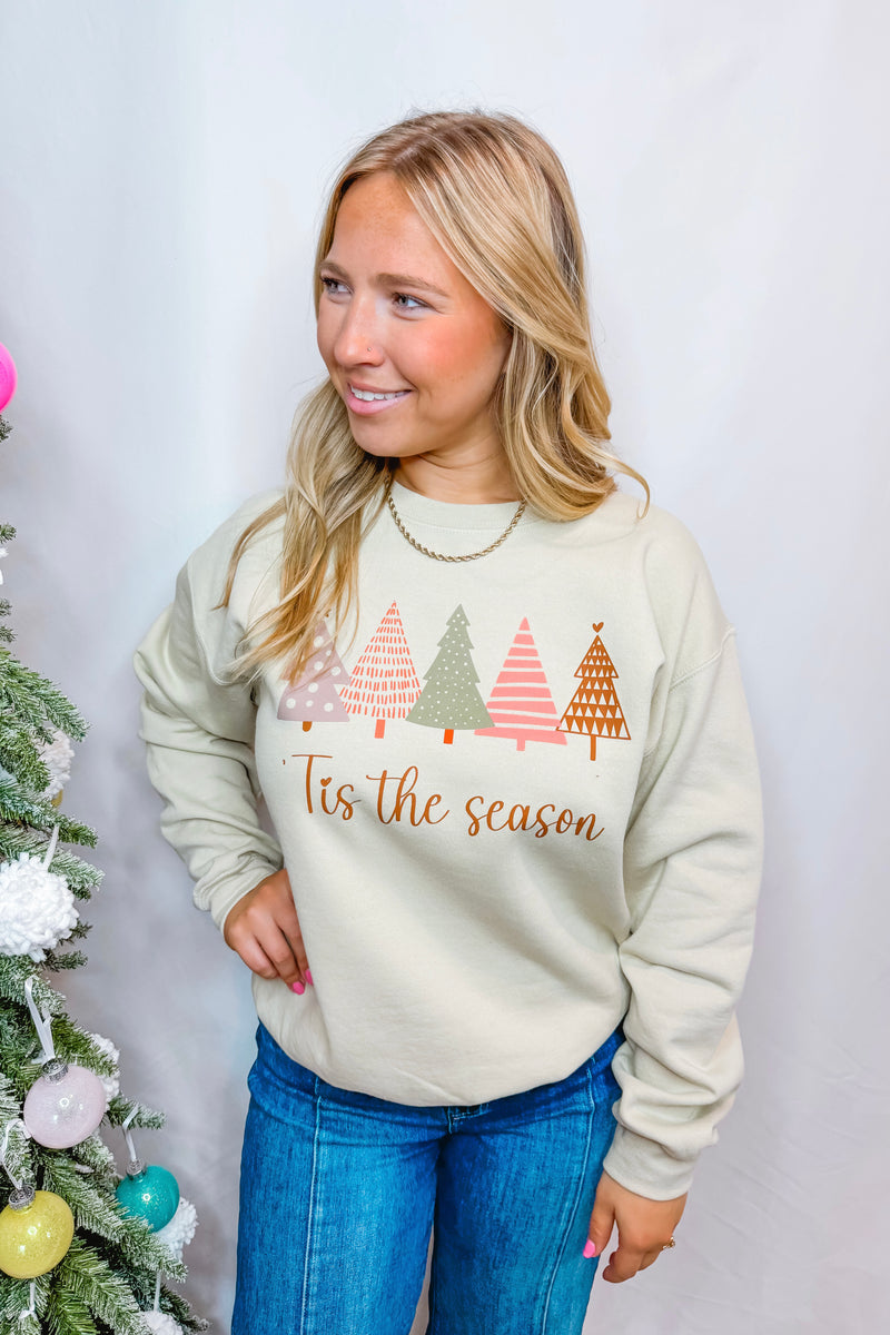 Tis The Season Crew Neck - Tan