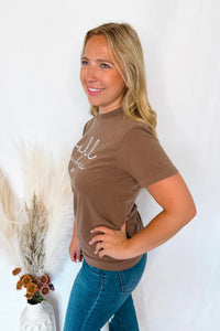 Fall Vibes Graphic Tee - Espresso