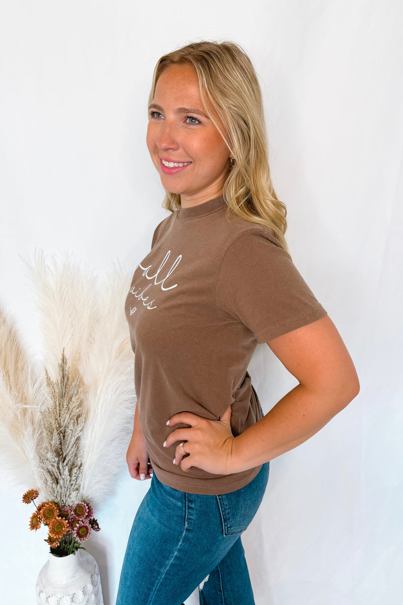 Fall Vibes Graphic Tee - Espresso