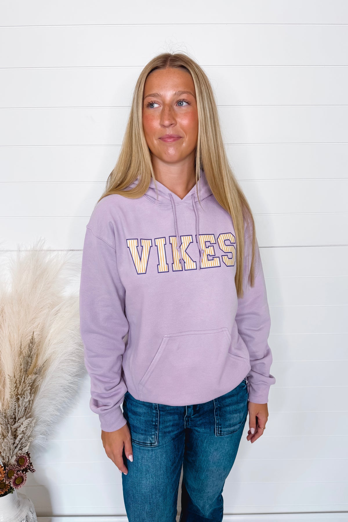 Striped Minnesota Football Hoodie - Lavender
