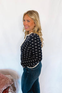 Perfectly Pretty Knit Button Cardigan - Navy