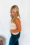 Eyes On You Button Front Knit Sweater Vest - Cream