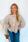 Little Bit Of Fall Peplum Blouse - Ivory