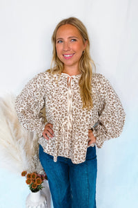 Little Bit Of Fall Peplum Blouse - Ivory