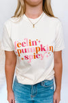 Feelin Pumpkin Spicy Graphic Tee - Cream