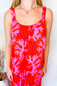 Feeling Hot Print Maxi Dress - Orange Mix
