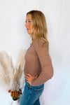 Shelly Long Sleeve Henley Top - Mocha