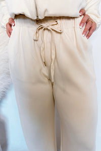 Level Up Wide Leg Scuba Pants - Cream