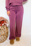 Casual Luxe Wide Leg Pants - Plum