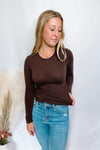 Madison Long Sleeve Top - Brown