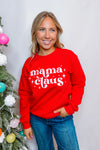 Mama Claus Christmas Crew Neck - Red