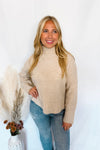Boston Chill Ribbed Knit Sweater - Tan