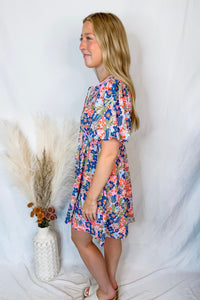 Sunny Villa Floral Mini Dress - Pink/Multi