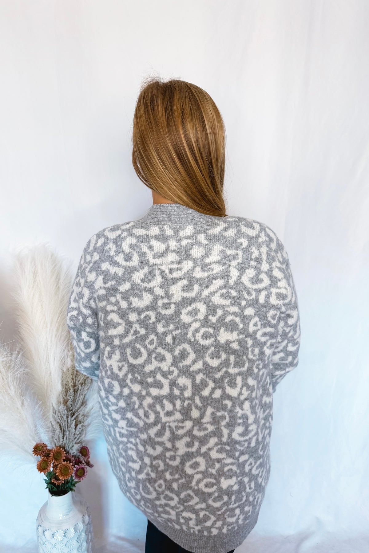 Fiercely Fine Leopard Long Cardigan - Grey
