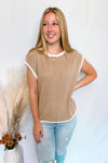 Soft Smile Knit Tank - Taupe/Ivory