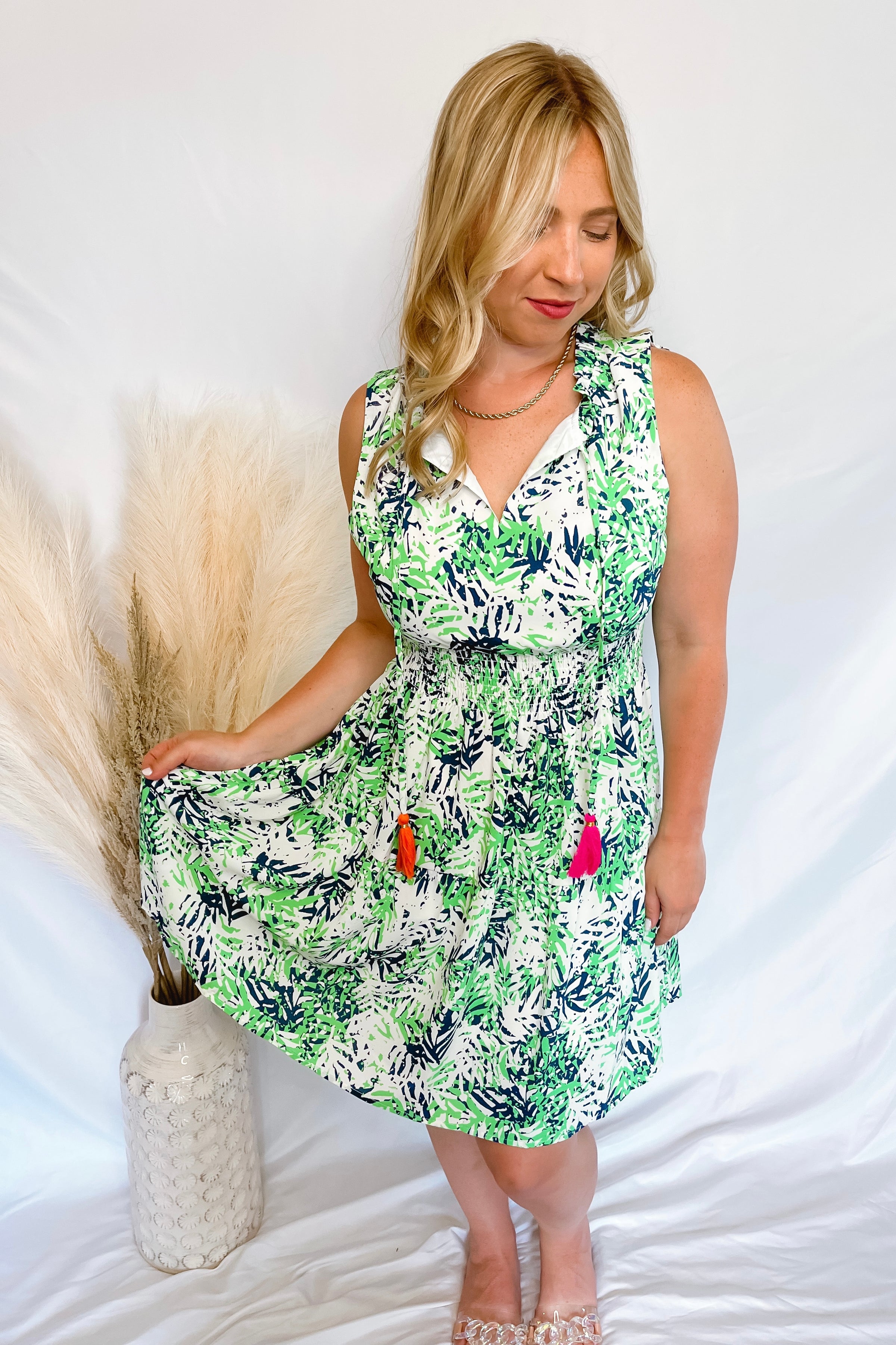 Passport Destination Green Floral Mini Dress Passport Destination Green Floral Mini Dress