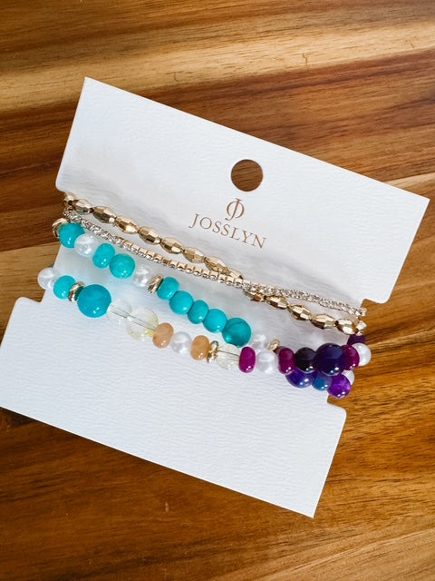 Audrey Multi Strand Glass Beaded Bracelet