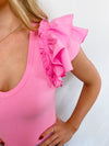 Season of Bliss Pink Ruffle Bodysuit