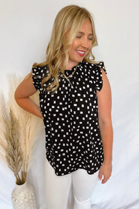 Manifest You Black Polka Dot Top