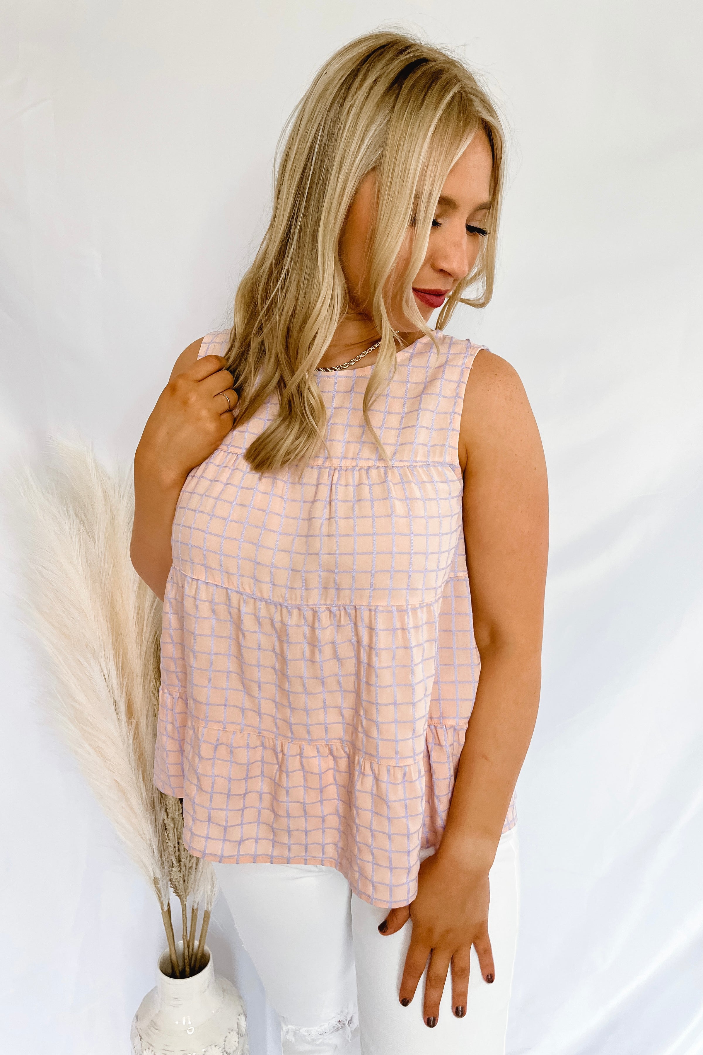 Sunshine Needed Blush Tiered Tank